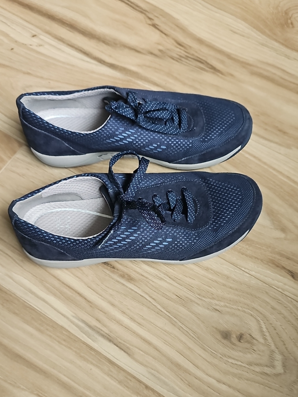 Women's Navy Casual Knit Lace-Up Dansko Sneakers